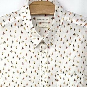 Harris Wilson Baldwin Whimsical Print Smart Casual Long Sleeve Button Down Shirt